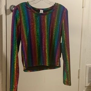 Rainbow crop top shirt